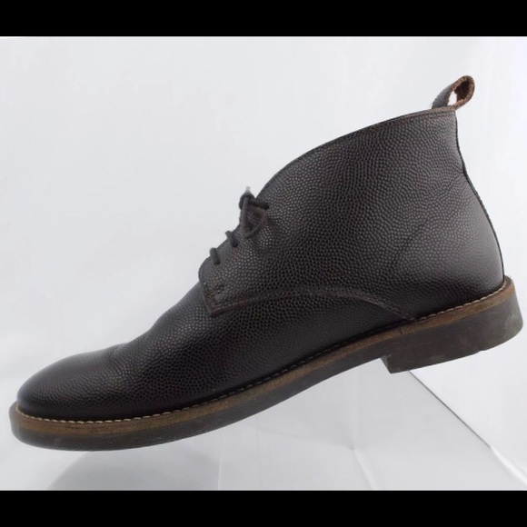 Zara Men's Lizard Skin Print Lace Up Ankle Boots - Picture 7 of 8